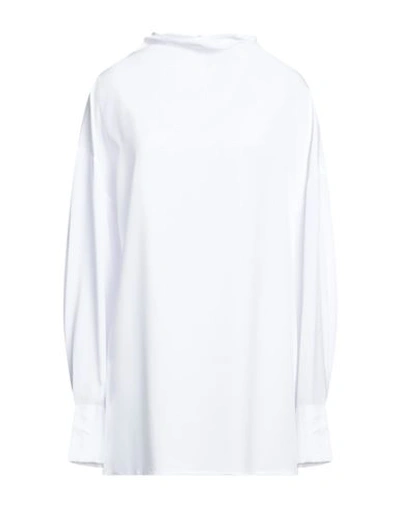 Alpha Studio Woman Blouse White Size 12 Polyester