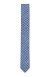 Hugo Boss Digitally Printed Tie In Cotton And Wool In Light Blue