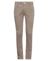 Displaj Man Pants Khaki Size 28 Cotton, Elastane In Beige