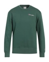 Champion Man Sweatshirt Green Size M Cotton, Polyester, Elastane
