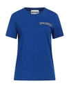 Moschino Woman T-shirt Blue Size 8 Cotton