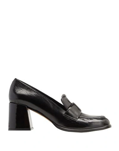 8 By Yoox Patent Leather Heeled Loafer Woman Loafers Black Size 11 Calfskin