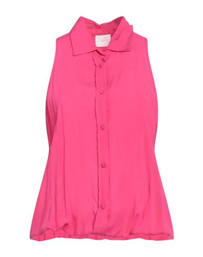 Merci .., Woman Shirt Fuchsia Size L Viscose In Pink