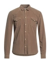 Daniele Alessandrini Homme Man Shirt Light Brown Size M Cotton In Beige