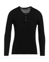 LUCQUES LUCQUES MAN SWEATER BLACK SIZE 44 MERINO WOOL