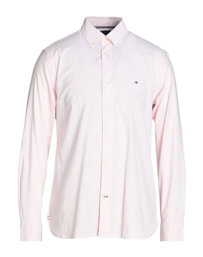 Tommy Hilfiger Man Shirt Light Pink Size S Cotton, Elastane In Pink