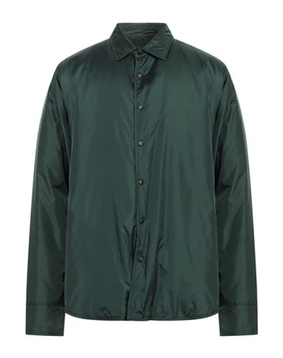 Aspesi Man Shirt Dark Green Size Xxl Polyamide In Green