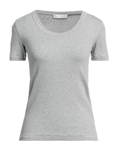Fabiana Filippi Woman T-shirt Grey Size 0 Cotton, Elastane, Ecobrass