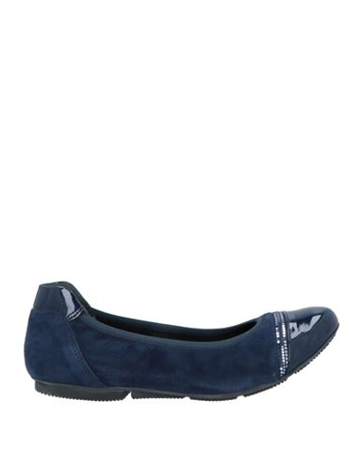 Hogan Woman Ballet Flats Navy Blue Size 6 Soft Leather