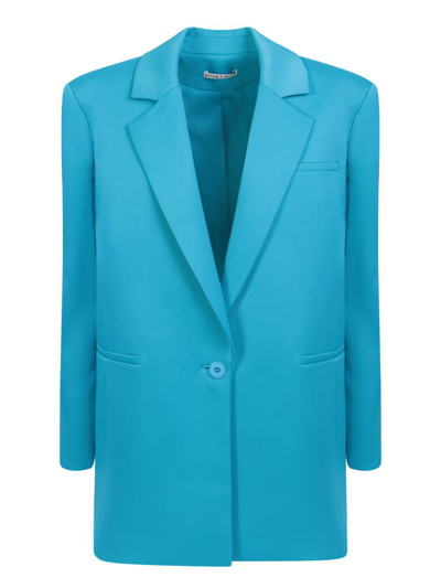 Alice And Olivia Shan Strong Shoulder Blazer In Green