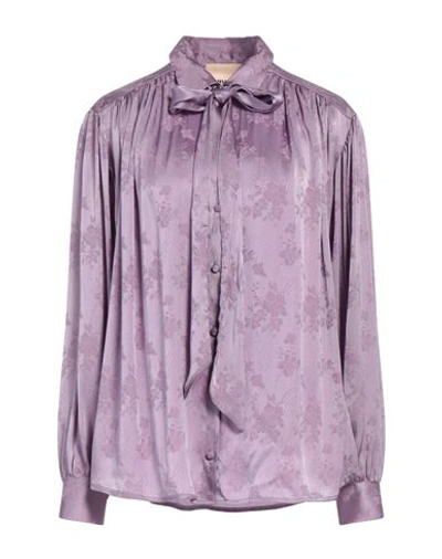 Aniye By Woman Shirt Lilac Size 8 Acetate, Silk In Purple