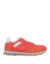 Liu •jo Woman Sneakers Orange Size 5 Soft Leather, Textile Fibers
