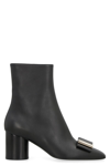 Ferragamo Women's Leonia Leather Ankle Boots In Black