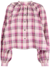 Isabel Marant Étoile Checked Cotton And Linen Shirt In Pink