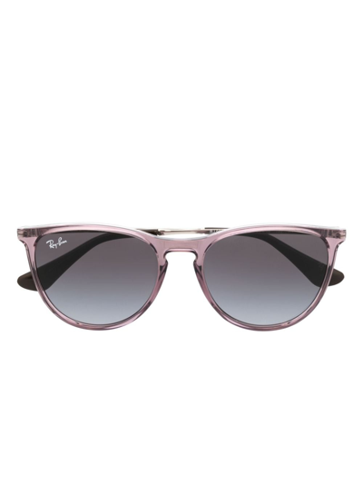 Ray-ban Junior Kids' Erika Round-frame Sunglasses In Purple