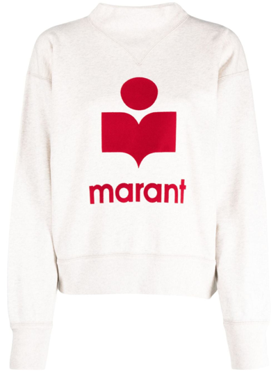 Marant Etoile Moby Cotton Sweatshirt In Ecru_red