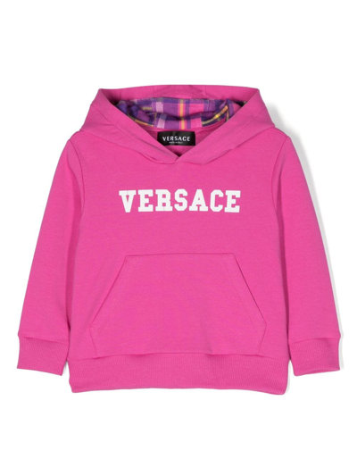 Versace Babies' Logo-lettering Cotton Sweatshirt In Pink