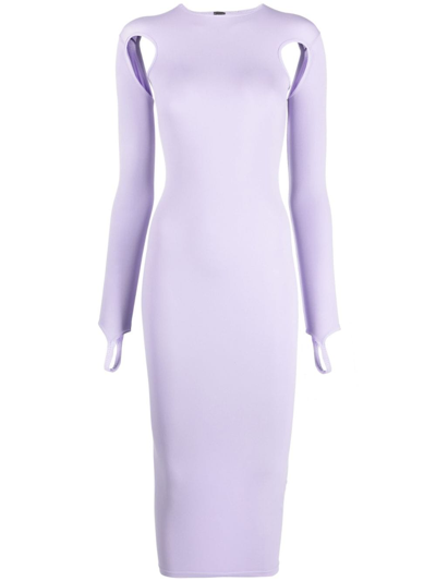Andreädamo Cut-out Detail Stretch Dress In Purple