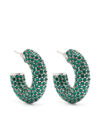 Amina Muaddi Crystal-embellished Earrings In Silver