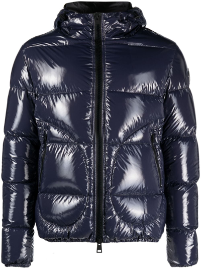 Herno Hooded Quilted Jacket Shiny Finish In Animal Print