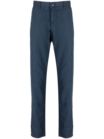 Incotex Straight-leg Cotton Trousers In Blue