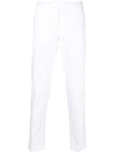 Pt Torino Mid-rise Cotton Chino Trousers In White