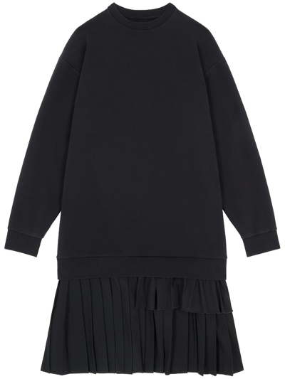 Mm6 Maison Margiela Round-toe Layered Midi Dress In Black