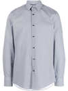 Hugo Boss Slim-fit Shirt In Micro-structured Stretch Cotton In Light Blue