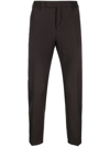 Pt Torino Mid-rise Wool Tailored Trousers In Brown
