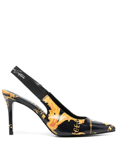 Versace Jeans Couture Couture 90mm Slingback Pumps In Black