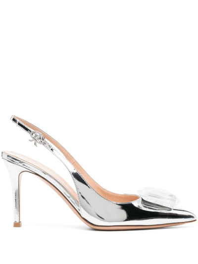 Gianvito Rossi Slingback Pumps Jaipur  Patent Leather In Grey