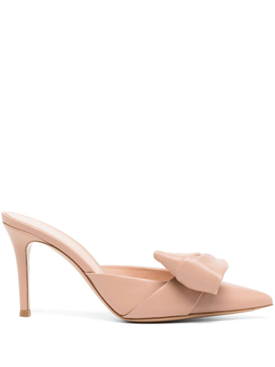 Gianvito Rossi Safira 90mm Leather Mules In Pink
