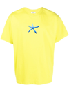 Sandro Starfish-print Cotton T-shirt In Anise Green