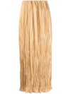 By Malene Birger + Net Sustain Elisas Plissé Organic Silk Maxi Skirt In Gold