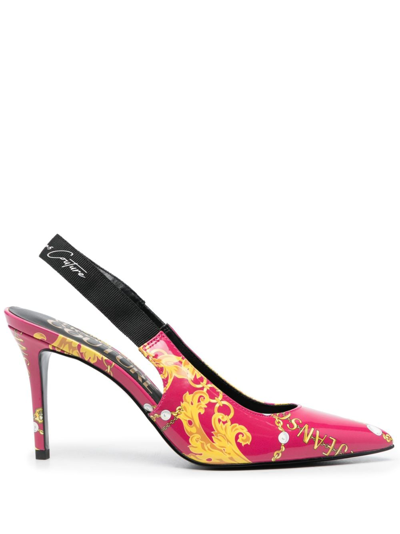 Versace Jeans Couture Couture 90mm Slingback Pumps In Pink