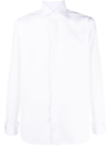 Lardini Spread Collar Cotton Button Up Shirt In White