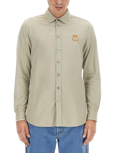 Moschino Teddy Patch Shirt In Green