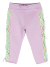 STELLA MCCARTNEY MULTICOLOUR TRACK PANTS WITH FRINGE DETAIL AND COULISSE IN COTTON GIRL