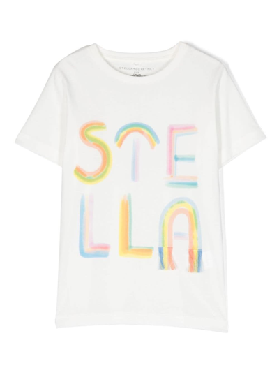 Stella Mccartney Kids' T-shirt Con Stampa In White