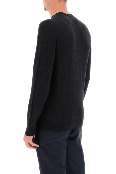 Drumohr Lightweight Ribbed Plain Sweater In Grey