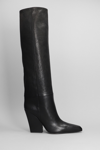 PARIS TEXAS JANE HIGH HEELS BOOTS IN BLACK LEATHER