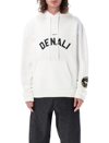 Oamc Denali Graphic Hoodie With Front Kangaroo Pocket In Off White
