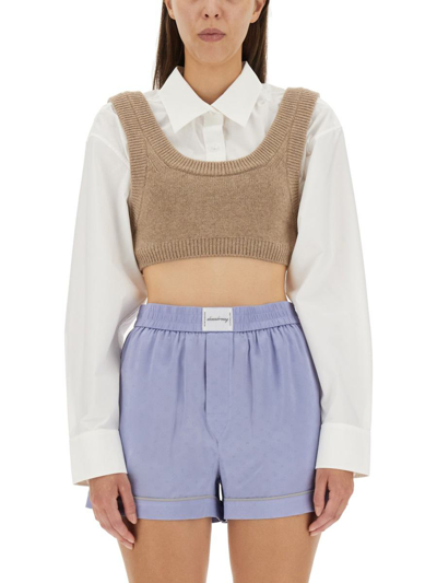 Alexander Wang Layered Cropped Top In Multicolor