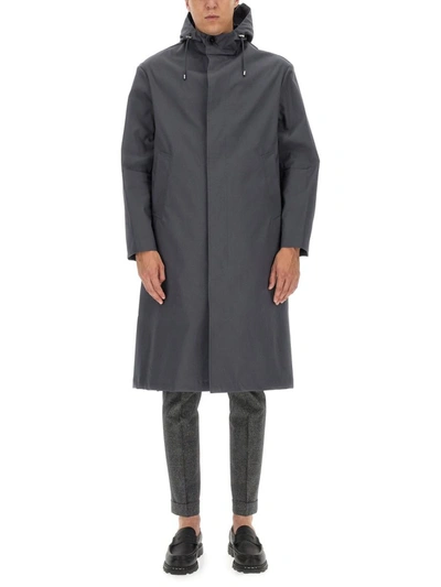 Mackintosh Wolfson Hooded Raincoat In Grey