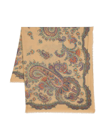 Etro Bombay Paisley-print Scarf In Neutrals