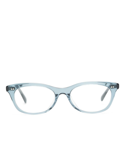 Oliver Peoples Dezerai Rectangle-frame Glasses In Blue