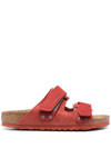 Birkenstock Uji Suede Slides In Red