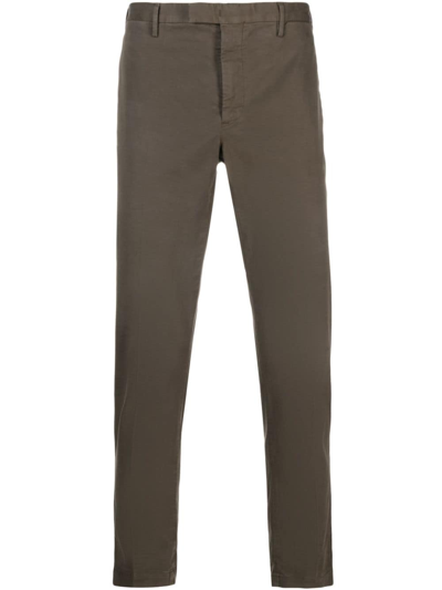 Pt Torino Mid-rise Cotton Chino Trousers In Brown