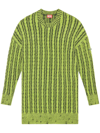Diesel Cable-knit Round-neck Jumper In Green