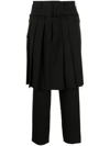 UNDERCOVER PLEATED-SKIRT TAILORED TROUSERS